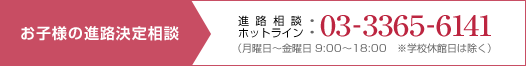 まだ間に合います！お子様の進路決定相談：進路相談ホットライン